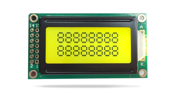 字符型液晶模块JXD0802A 黄绿屏黄绿光